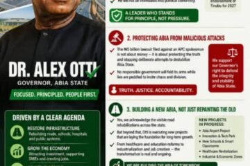 Standing Firm. Delivering Results. Leading Abia Forward; Why We Support Dr. Alex Otti – By Pastor Prof Chukwuemeka Ifegwu Eke