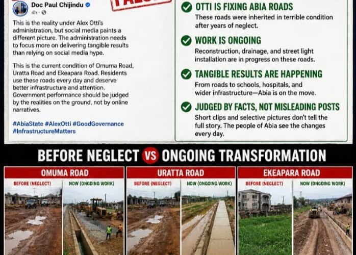 EXPOSING THE DECEPTION: OTTI IS FIXING THE ROADS; The Truth About Omuma, Uratta And Ekeapara Roads – By Pastor Prof Chukwuemeka Ifegwu Eke