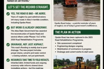 OPOBO-AZUMINI ROAD: Criticism Is Legitimate, But The Facts Must Not Be Distorted – By Pastor Prof Chukwuemeka Ifegwu Eke