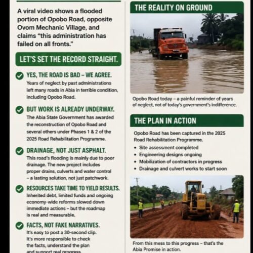 OPOBO-AZUMINI ROAD: Criticism Is Legitimate, But The Facts Must Not Be Distorted – By Pastor Prof Chukwuemeka Ifegwu Eke