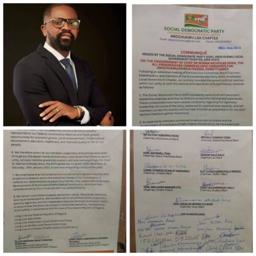 Hon. Chief Ikenna Nicolas Ukwa Secures Another Endorsement From SDP Arochukwu LGA Chapter For Arochukwu/Ohafia Federal Constituency Seat