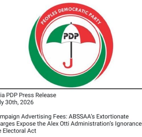 PDP’s Selective Outrage Cannot Erase Its Record Of Political Intolerance In Abia – By Pastor Prof Chukwuemeka Ifegwu Eke