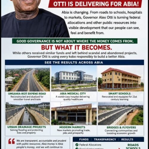 Federal Funds, Local Results: How Otti Is Turning Special Allocations Into Visible Development- By Pastor Prof Chukwuemeka Ifegwu Eke
