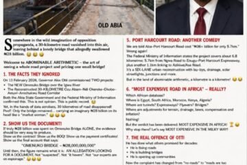 Abominable Arithmetic: How A 30-Kilometre Road Project Became A “N28 Billion Bridge” – By Pastor Prof Chukwuemeka Ifegwu Eke