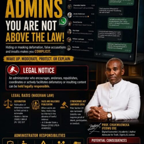 A Word To WhatsApp Platform Admins – By Pastor Prof Chukwuemeka Ifegwu Eke