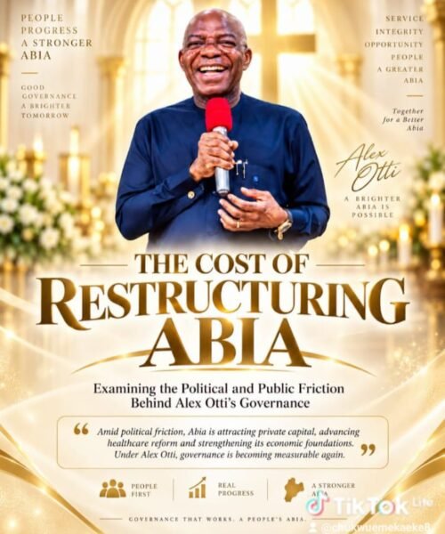 The Cost Of Restructuring Abia: Examining The Political And Public Friction Behind Alex Otti’s Governance- By Pastor Prof Chukwuemeka Ifegwu Eke