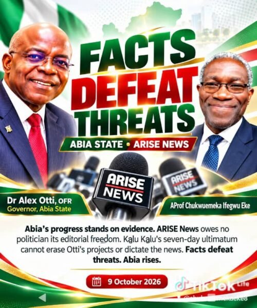 Abia’s Achievements Cannot Be Erased By Ultimatum: Kalu Kalu Must Respect Arise News Independence- By Pastor Prof Chukwuemeka Ifegwu Eke