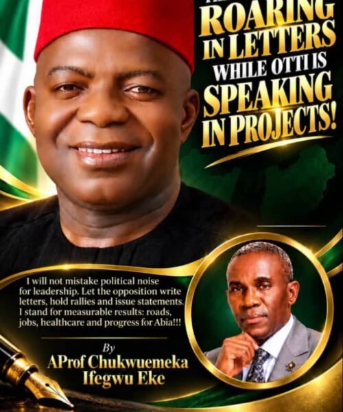 The Opposition Is Roaring In Letters While Otti Is Speaking In Projects – By Pastor Prof Chukwuemeka Ifegwu Eke